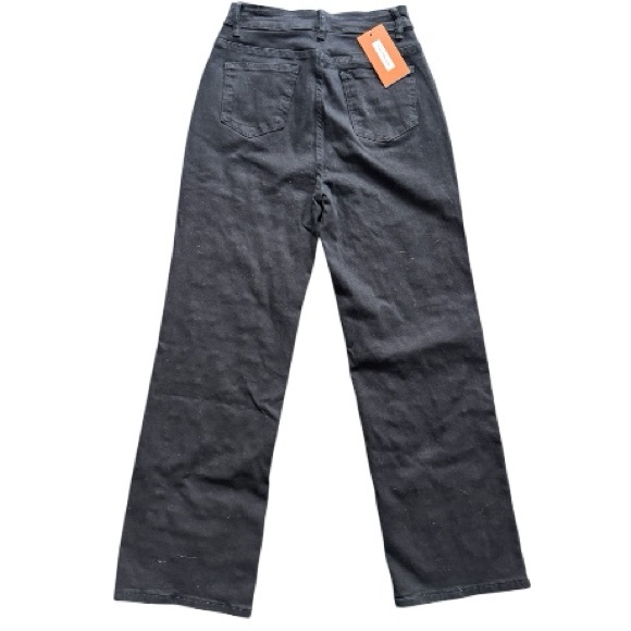 New Collection Black Pearl Embellished Wide Leg Jeans small NWT - Picture 2 of 6